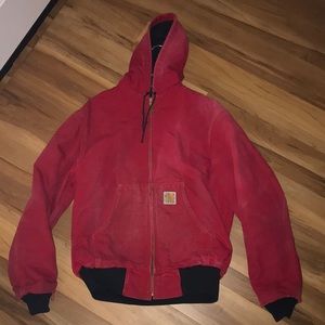 red carhartt jacket